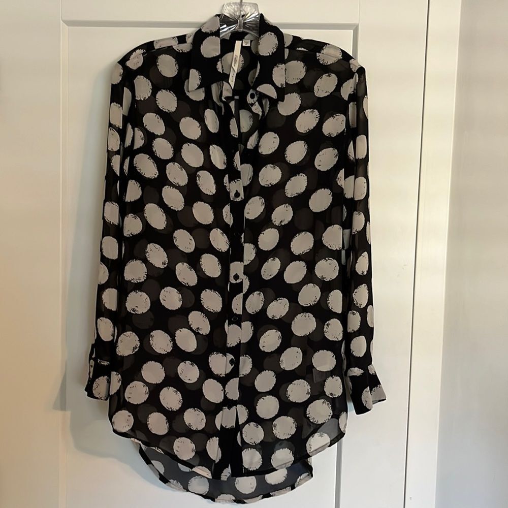 Bellatrix Black and White Dot Blouse Size Small Excellent Condition